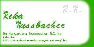 reka nussbacher business card